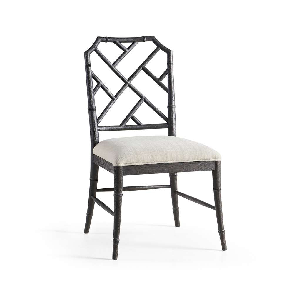 Jonathan Charles Fine Furniture - Timeless Saros Chippendale Bamboo Side Chair in Ebonized Black - 003-2-121-EBO veiw 1