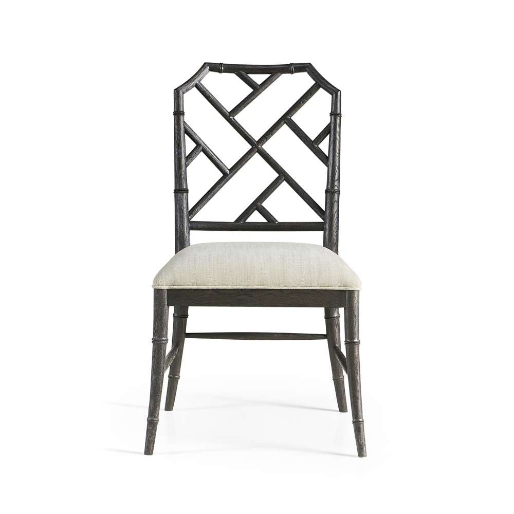 Jonathan Charles Fine Furniture - Timeless Saros Chippendale Bamboo Side Chair in Ebonized Black - 003-2-121-EBO veiw 2
