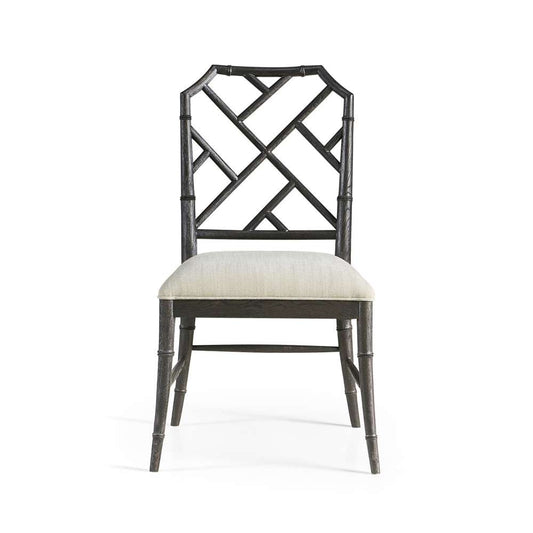 Jonathan Charles Fine Furniture - Timeless Saros Chippendale Bamboo Side Chair in Ebonized Black - 003-2-121-EBO veiw 2