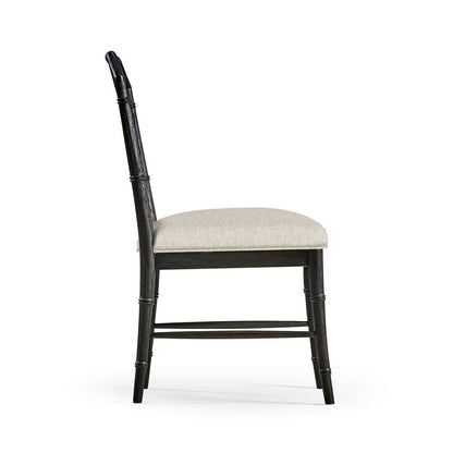 Jonathan Charles Fine Furniture - Timeless Saros Chippendale Bamboo Side Chair in Ebonized Black - 003-2-121-EBO veiw 3
