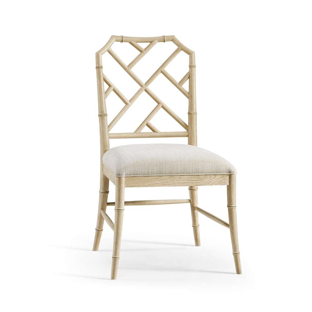 Jonathan Charles Fine Furniture - Timeless Saros Chippendale Bamboo Side Chair in Stripped Oak - 003-2-121-STO veiw 1