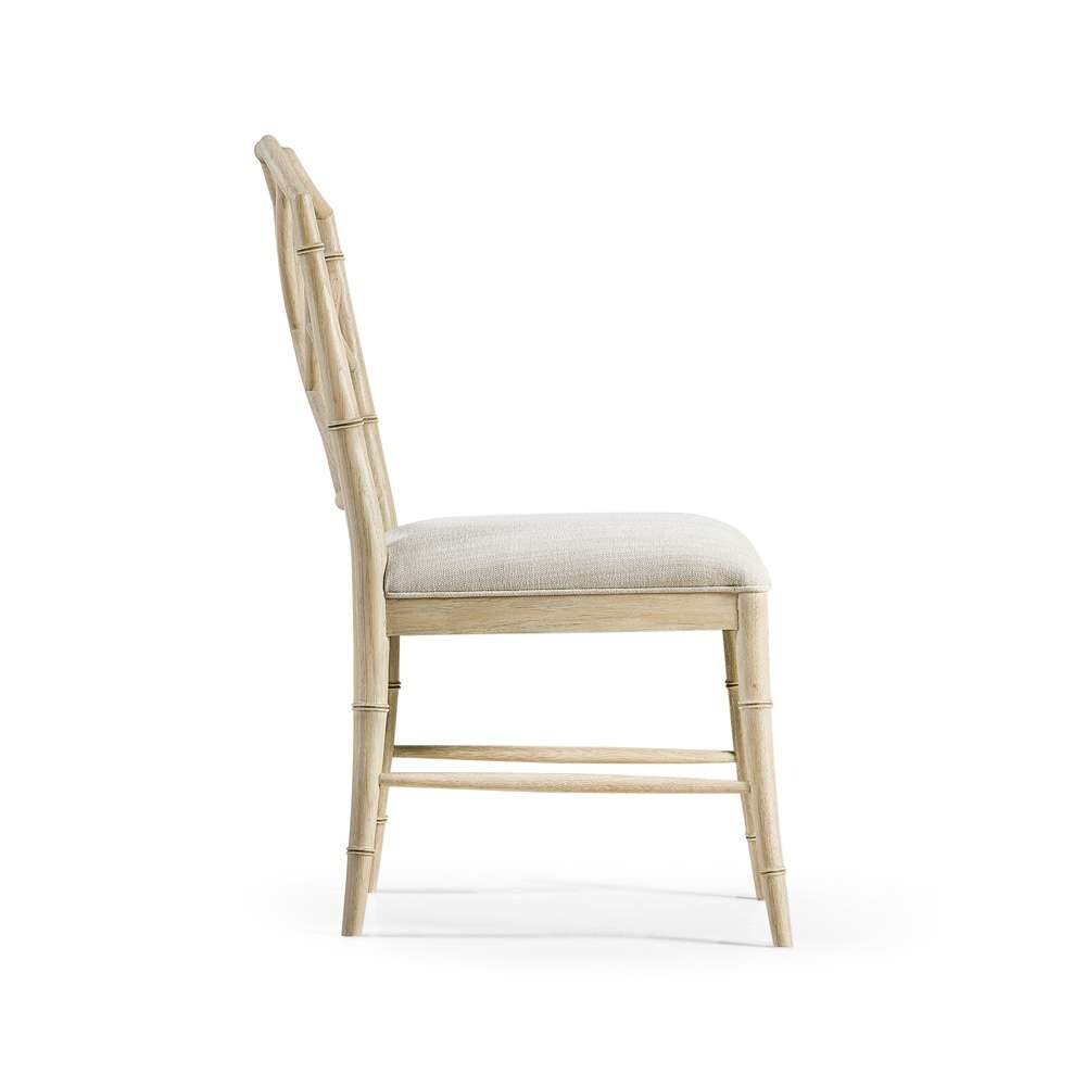 Jonathan Charles Fine Furniture - Timeless Saros Chippendale Bamboo Side Chair in Stripped Oak - 003-2-121-STO veiw 2