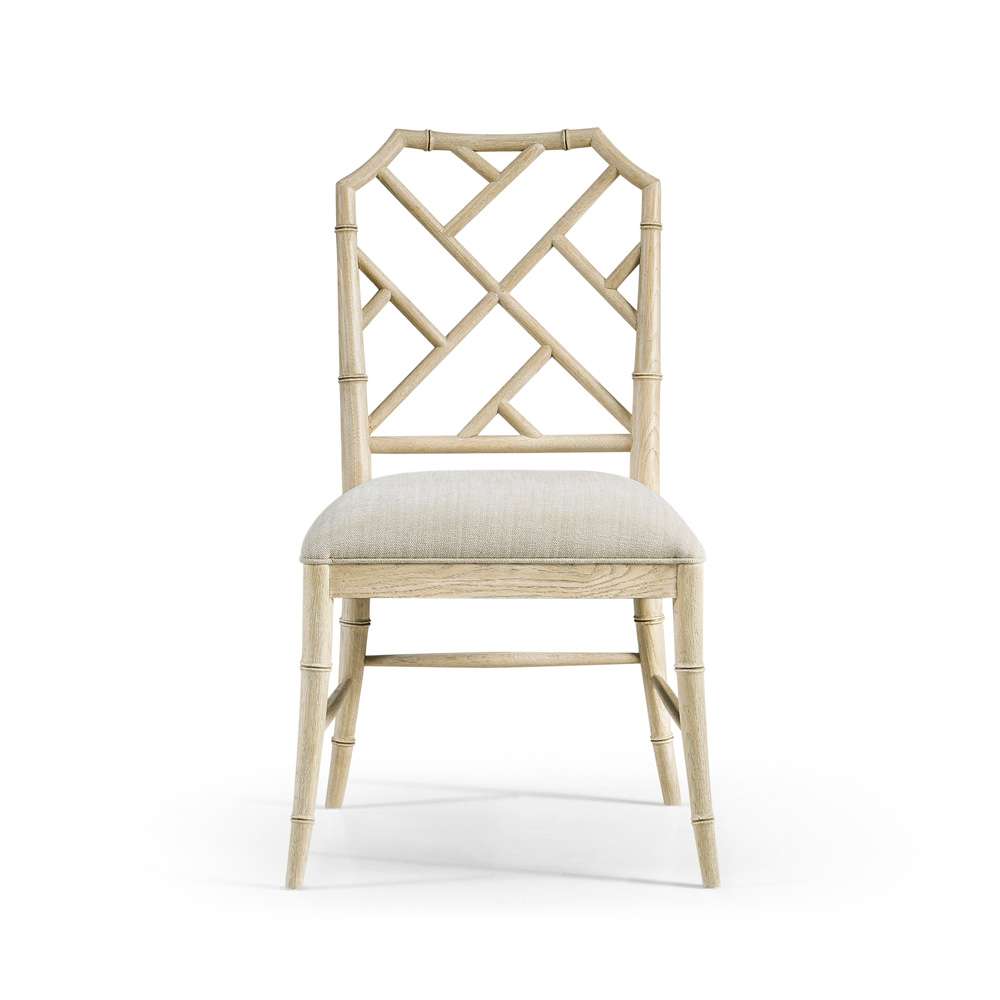 Jonathan Charles Fine Furniture - Timeless Saros Chippendale Bamboo Side Chair in Stripped Oak - 003-2-121-STO veiw 4