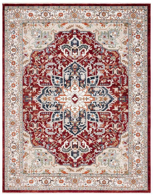 Lauren Ralph Lauren - 1117 Rug - 7-9in x 9-6inRECTANGLE - Red / Beige Ivory veiw 1