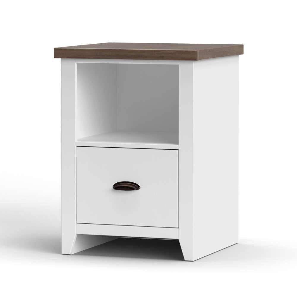 Legends Furniture - Bridgevine Home 20 in.) White Wash and Barnwood Finish Solid Wood File Cabinet - HT6805.BJW veiw 1