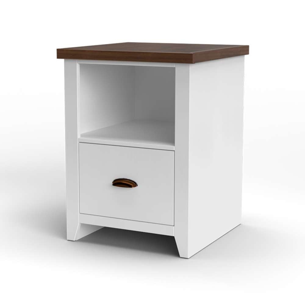 Legends Furniture - Bridgevine Home 20 in.) White Wash and Barnwood Finish Solid Wood File Cabinet - HT6805.BJW veiw 2