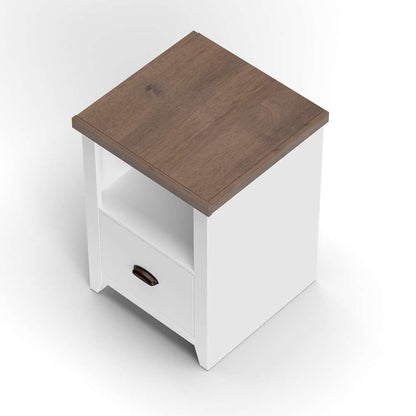 Legends Furniture - Bridgevine Home 20 in.) White Wash and Barnwood Finish Solid Wood File Cabinet - HT6805.BJW veiw 3