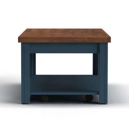 Legends Furniture - Bridgevine Home 48 in. Blue Denim and Whiskey Brown Finish Solid Wood Coffee Table - NT4210.BWK veiw 3