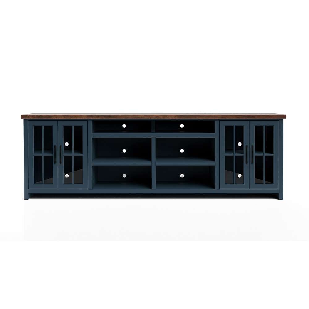 Legends Furniture - Bridgevine Home 96 in. Blue Denim and Barnwood Finish Solid Wood TV stand - NT1211.BWK view 2