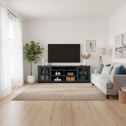 Legends Furniture - Bridgevine Home 96 in. Blue Denim and Barnwood Finish Solid Wood TV stand - NT1211.BWK view 5