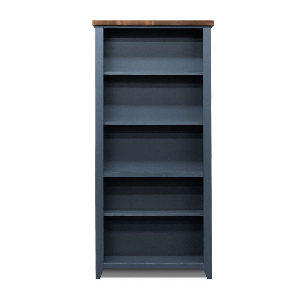 Legends Furniture - Bridgevine Home 72 in. H x 33 in. W5-Shelf Blue and Brown Finish Solid Wood Bookshelf - NT6672.BWK veiw 2