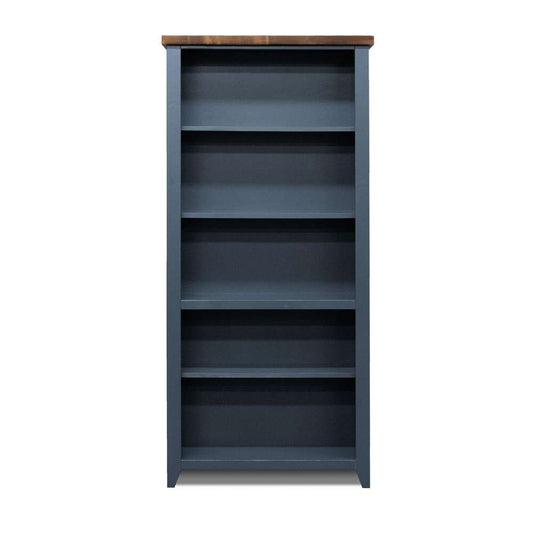 Legends Furniture - Bridgevine Home 72 in. H x 33 in. W5-Shelf Blue and Brown Finish Solid Wood Bookshelf - NT6672.BWK veiw 2