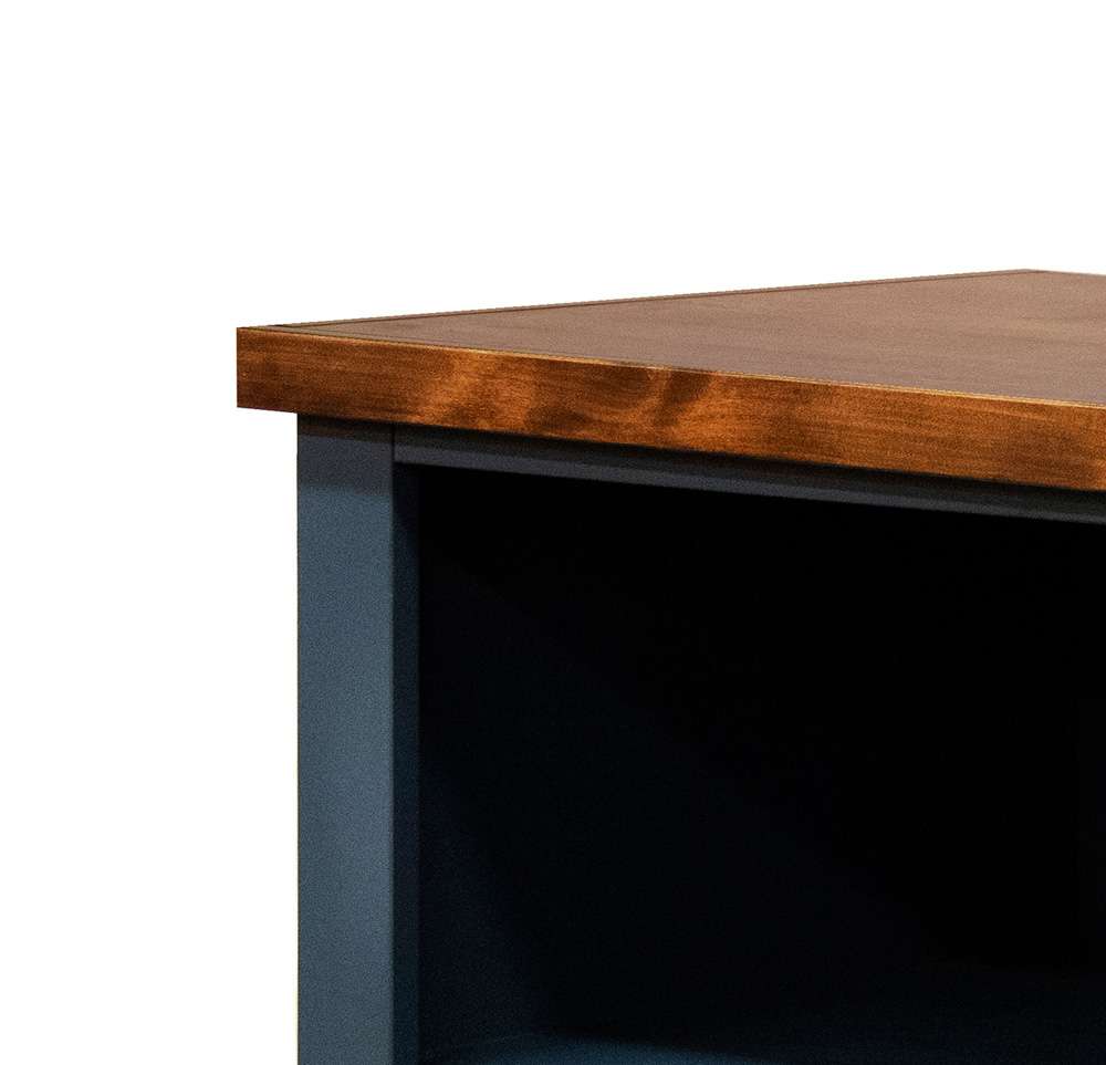 Legends Furniture - Bridgevine Home 72 in. H x 33 in. W5-Shelf Blue and Brown Finish Solid Wood Bookshelf - NT6672.BWK veiw 4