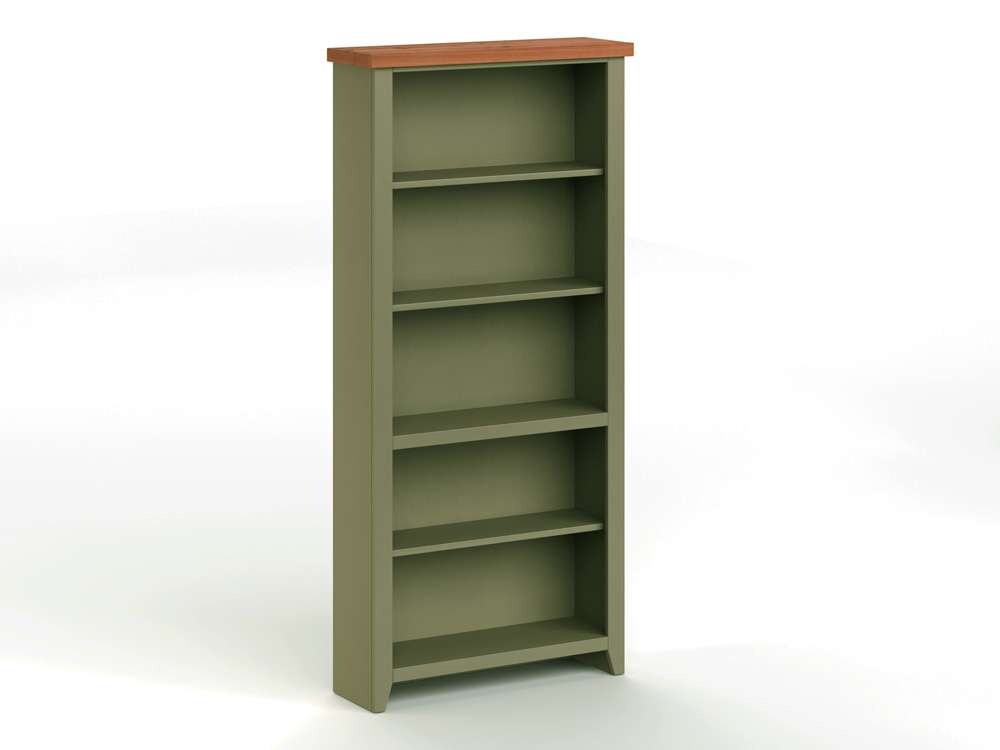 Legends Furniture - Bridgevine Home 72 in. H x 33 in. W5-Shelf Sage Green and Fruitwood Finish Solid Wood Bookshelf - VY6672.SFL veiw 2