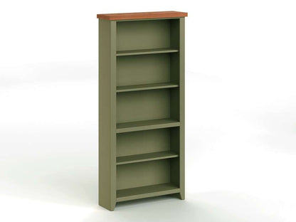 Legends Furniture - Bridgevine Home 72 in. H x 33 in. W5-Shelf Sage Green and Fruitwood Finish Solid Wood Bookshelf - VY6672.SFL veiw 2