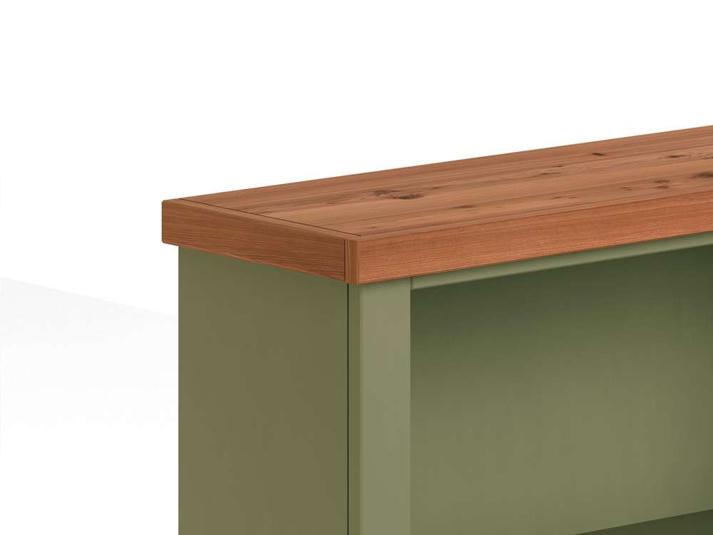 Legends Furniture - Bridgevine Home 72 in. H x 33 in. W5-Shelf Sage Green and Fruitwood Finish Solid Wood Bookshelf - VY6672.SFL veiw 3