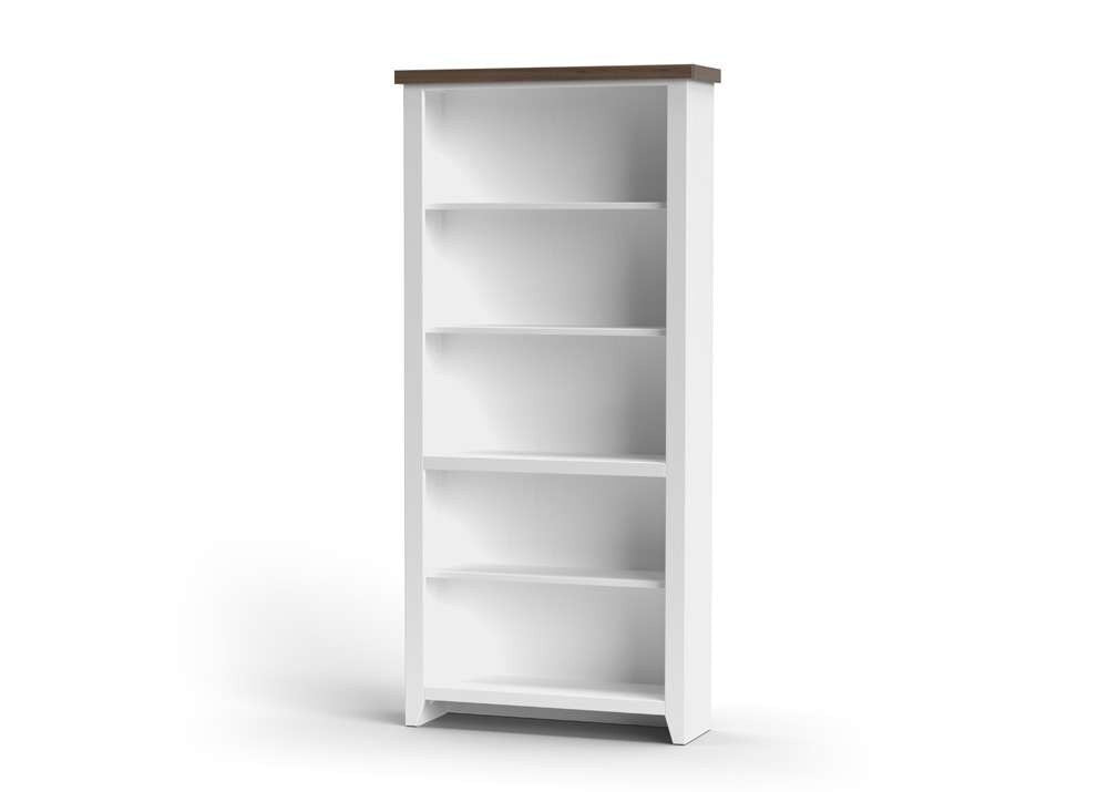 Legends Furniture - Bridgevine Home 72 in. H x 33 in. W5-Shelf White Wash and Barnwood Finish Solid Wood Bookshelf - HT6672.BJW view 1
