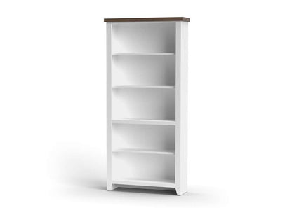 Legends Furniture - Bridgevine Home 72 in. H x 33 in. W5-Shelf White Wash and Barnwood Finish Solid Wood Bookshelf - HT6672.BJW view 1