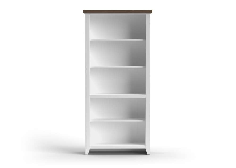 Legends Furniture - Bridgevine Home 72 in. H x 33 in. W5-Shelf White Wash and Barnwood Finish Solid Wood Bookshelf - HT6672.BJW view 2