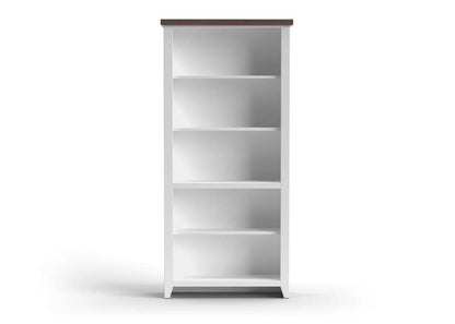 Legends Furniture - Bridgevine Home 72 in. H x 33 in. W5-Shelf White Wash and Barnwood Finish Solid Wood Bookshelf - HT6672.BJW view 2