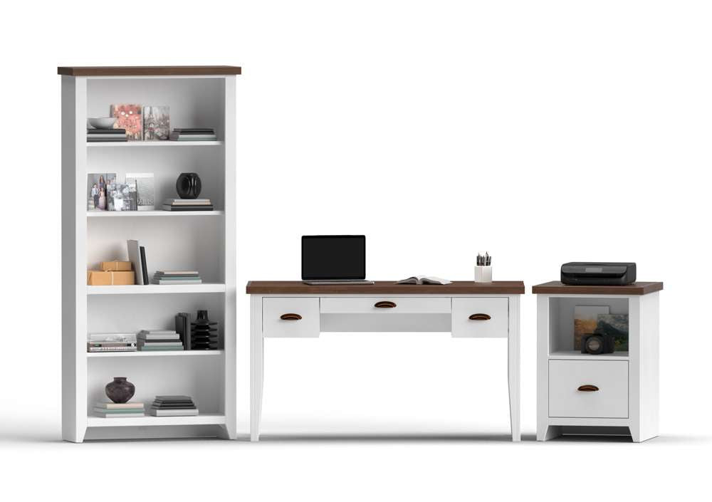 Legends Furniture - Bridgevine Home 72 in. H x 33 in. W5-Shelf White Wash and Barnwood Finish Solid Wood Bookshelf - HT6672.BJW view 5