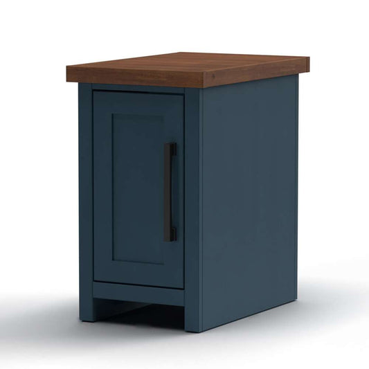 Legends Furniture - Bridgevine Home 14 in. W x 24 in. HBlue Denim and Whiskey Brown Finish Solid Wood Side Table - NT4520.BWK veiw 1