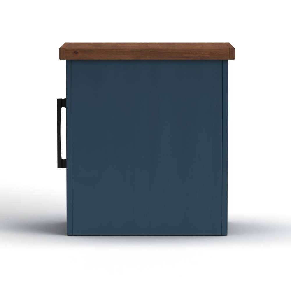 Legends Furniture - Bridgevine Home 14 in. W x 24 in. HBlue Denim and Whiskey Brown Finish Solid Wood Side Table - NT4520.BWK veiw 3