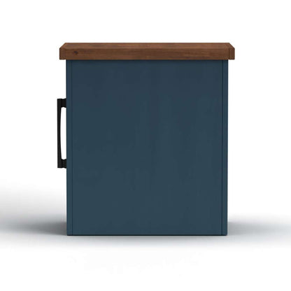 Legends Furniture - Bridgevine Home 14 in. W x 24 in. HBlue Denim and Whiskey Brown Finish Solid Wood Side Table - NT4520.BWK veiw 3