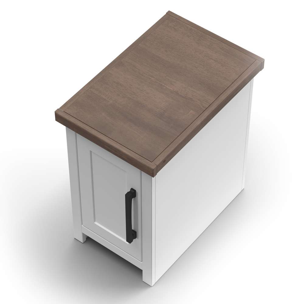 Legends Furniture - Bridgevine Home 14 in. W x 24 in. H Fully Assembled White Wash and Barnwood Finish Solid Wood Side Table - HT4520.BJW view 3