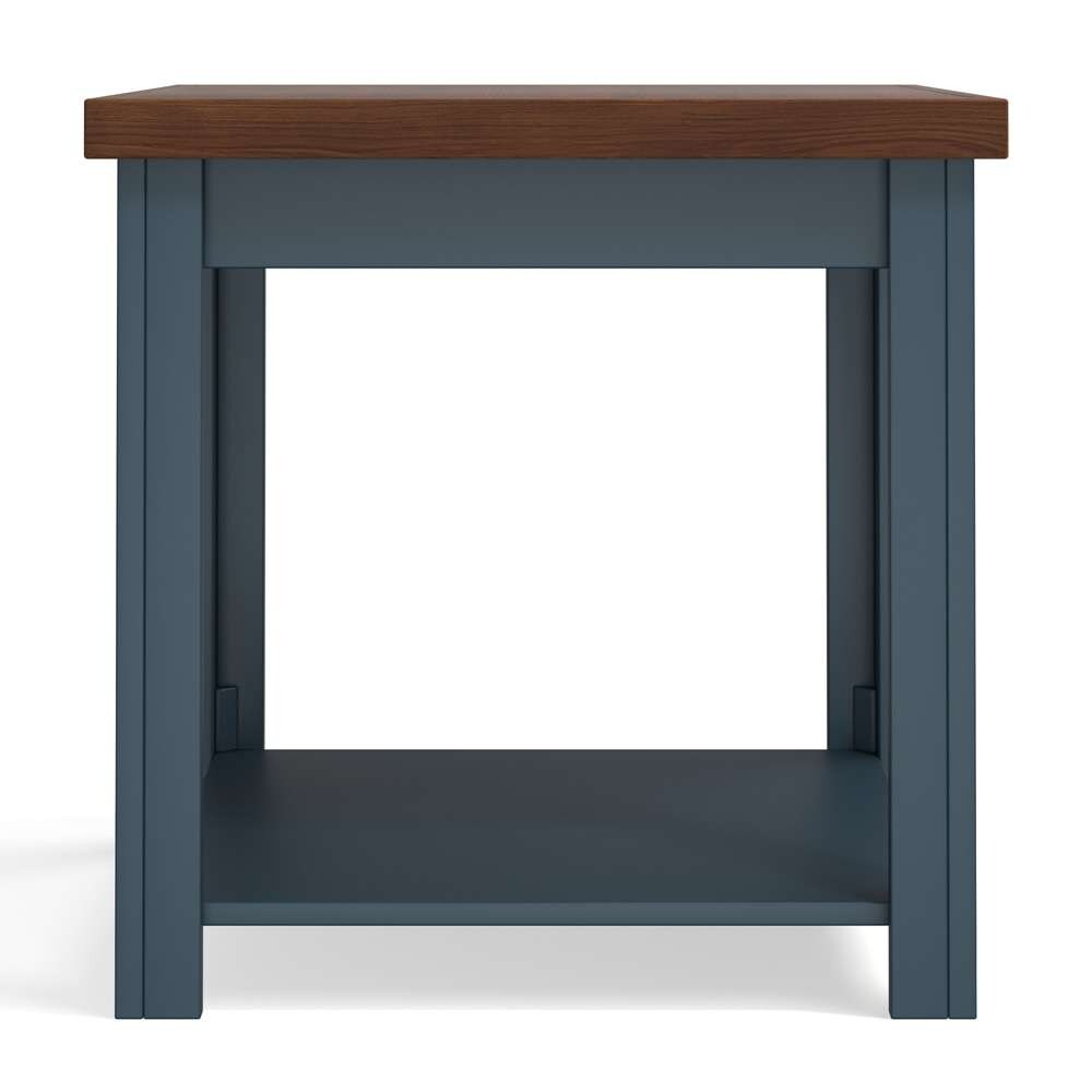 Legends Furniture - Bridgevine Home 24 in. W x 24 in. HBlue Denim and Whiskey Brown Finish Solid Wood Side Table - NT4110.BWK veiw 3