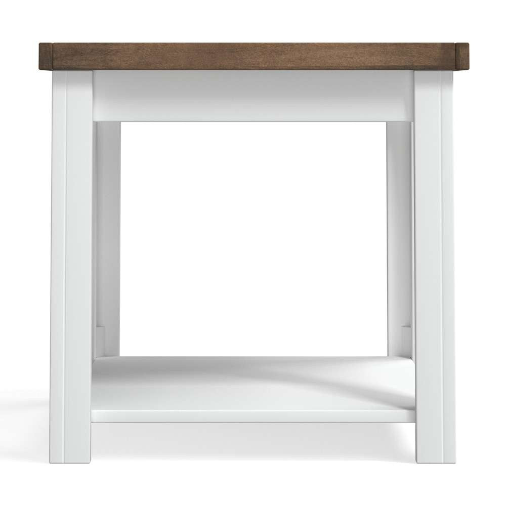 Legends Furniture - Bridgevine Home 24 in. W x 24 in. H White Wash and Brown Finish Solid Wood Side Table - HT4110.BJW veiw 2