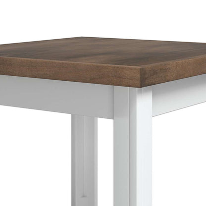 Legends Furniture - Bridgevine Home 24 in. W x 24 in. H White Wash and Brown Finish Solid Wood Side Table - HT4110.BJW veiw 4