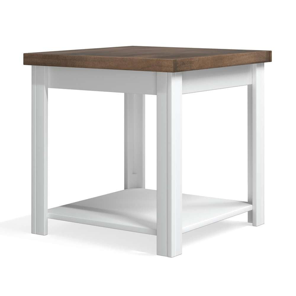 Legends Furniture - Bridgevine Home 24 in. W x 24 in. H White Wash and Brown Finish Solid Wood Side Table - HT4110.BJW veiw 5