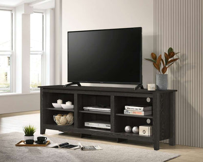 Lilola Home - Benito Dark Gray 70inW TV Stand with Open Shelves and Cable Management - 97012 veiw 2