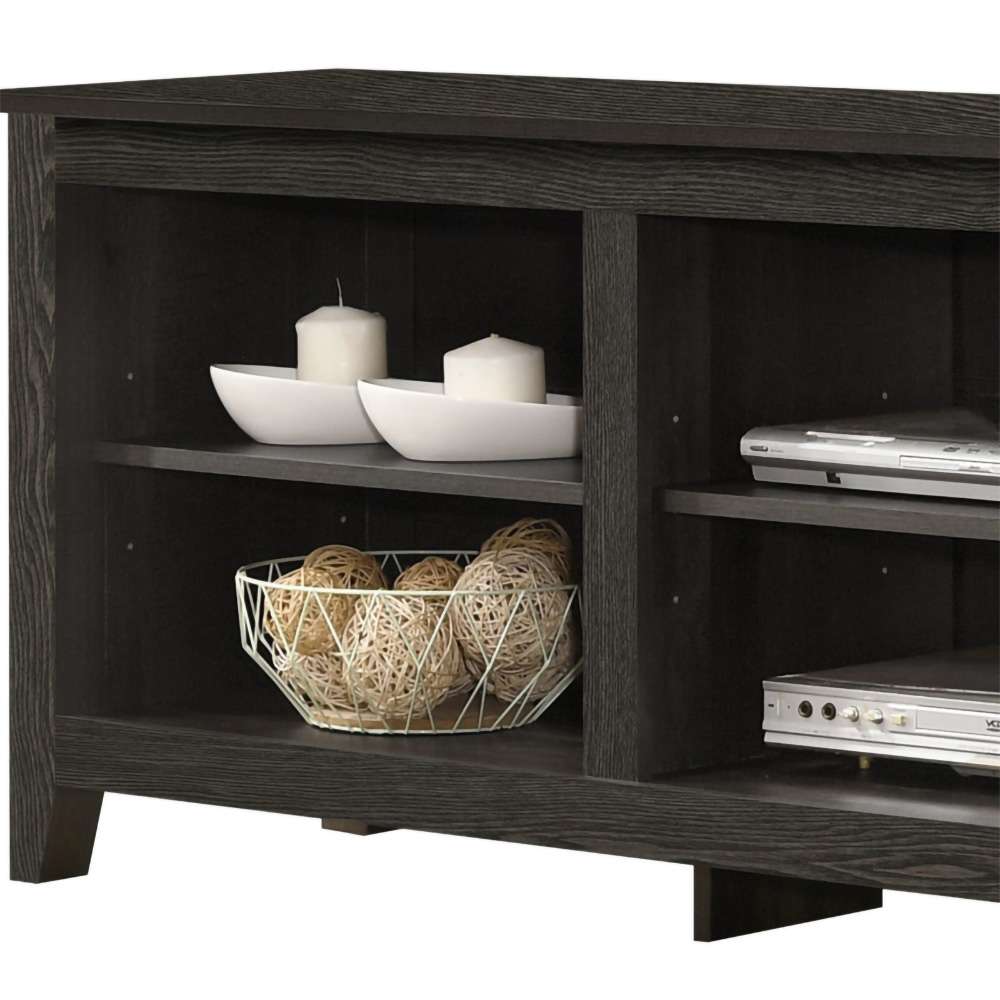 Lilola Home - Benito Dark Gray 70inW TV Stand with Open Shelves and Cable Management - 97012 veiw 4