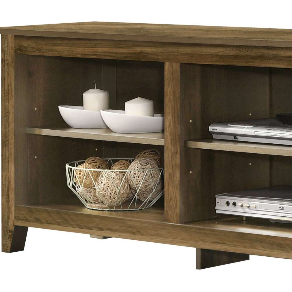 Lilola Home - Benito Knotty Oak 70inW TV Stand with Open Shelves and Cable Management - 97011 veiw 4