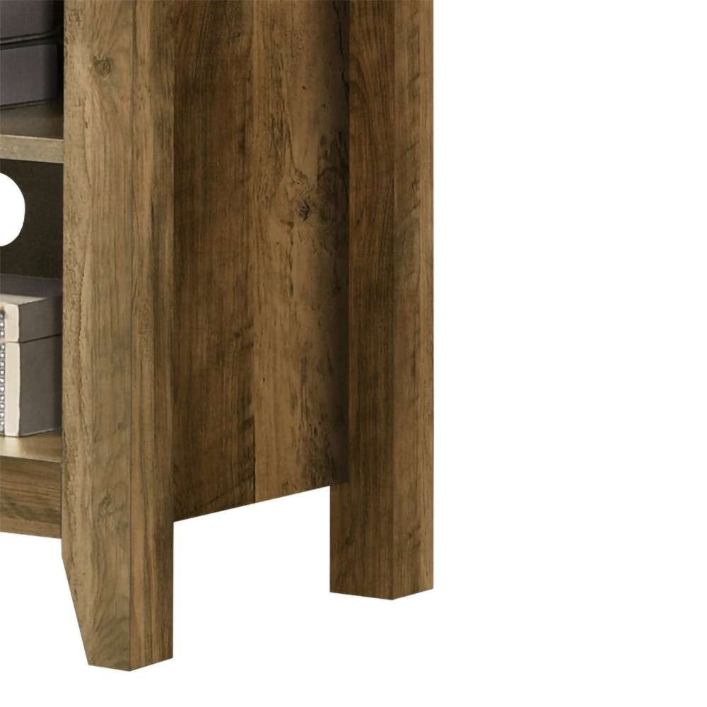 Lilola Home - Benito Knotty Oak 70inW TV Stand with Open Shelves and Cable Management - 97011 veiw 5
