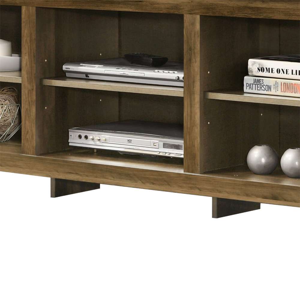 Lilola Home - Benito Knotty Oak 70inW TV Stand with Open Shelves and Cable Management - 97011 veiw 6