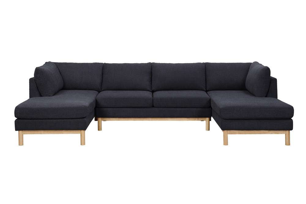 Lilola Home - Hallie Black Sherpa 124in Wide Double Chaise U-Shape Sectional Sofa - 83125 veiw 3