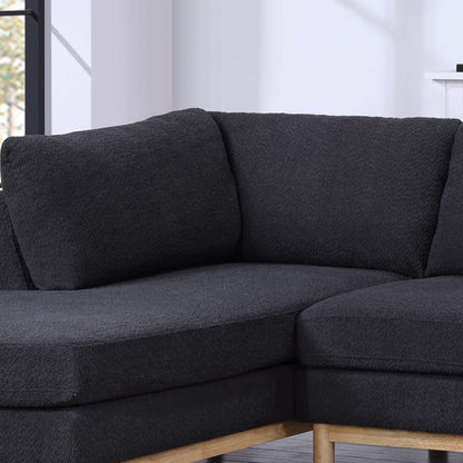 Lilola Home - Hallie Black Sherpa 124in Wide Double Chaise U-Shape Sectional Sofa - 83125 veiw 4