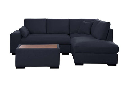 Lilola Home - Joshua 100inW Dark Gray Woven Fabric Sectional Sofa with Right Facing Chaise and Console Ottoman - 89291 veiw 4