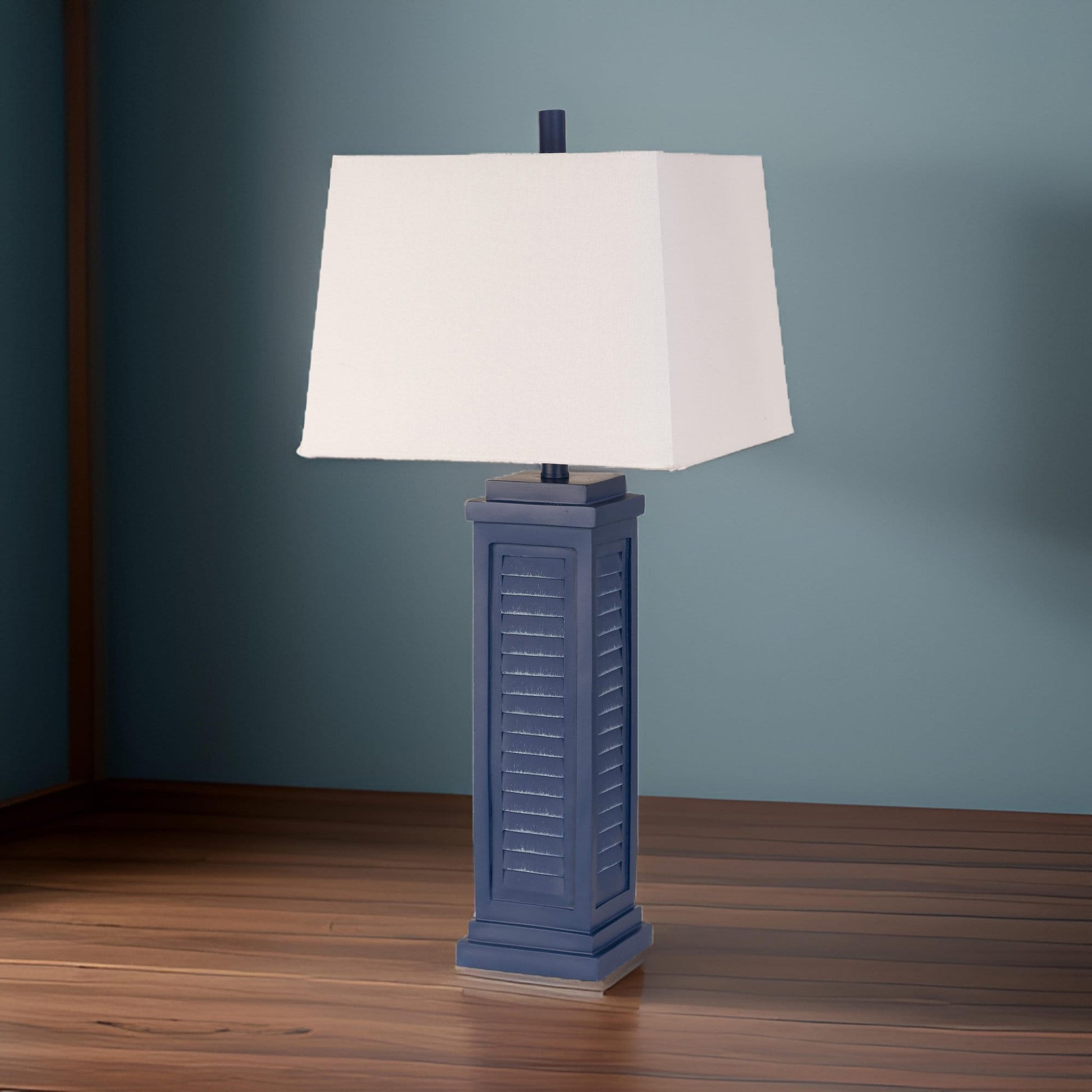 Lux Lighting - Shutter 32in Navy Blue Shutter Lamp / USB, (Set of 2) - LUX-3925-NAVY-USB veiw 7