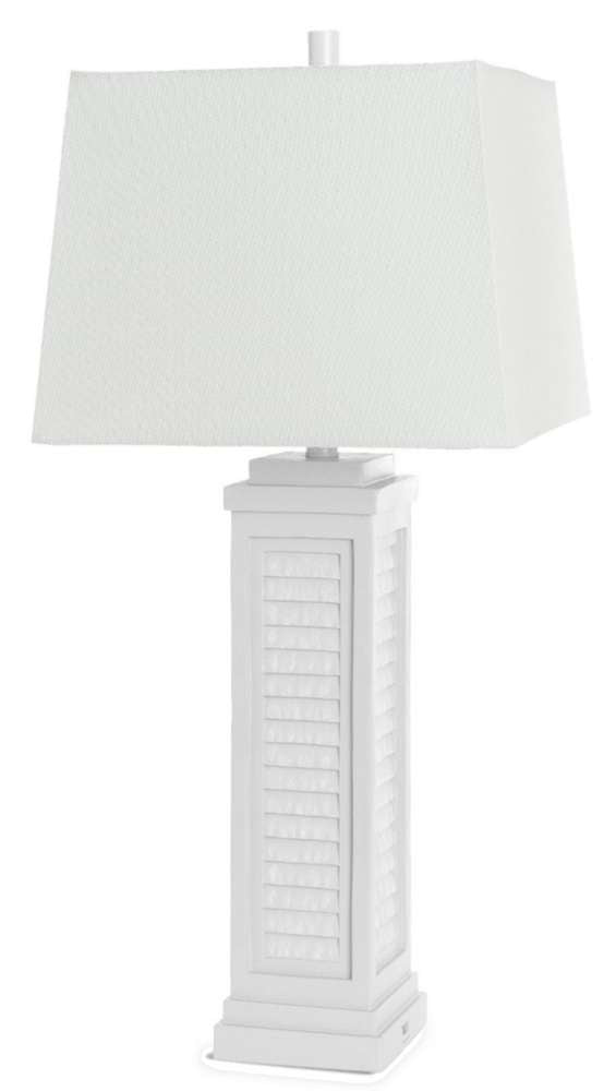 Lux Lighting - Shutter 32” Resin Bright White Shutter Lamp with USB, (Set of 2) - LUX-3925-WHITE-USB veiw 2