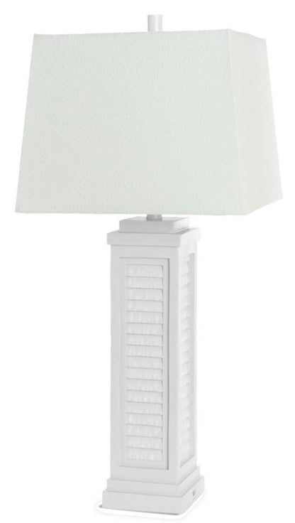 Lux Lighting - Shutter 32” Resin Bright White Shutter Lamp with USB, (Set of 2) - LUX-3925-WHITE-USB veiw 2