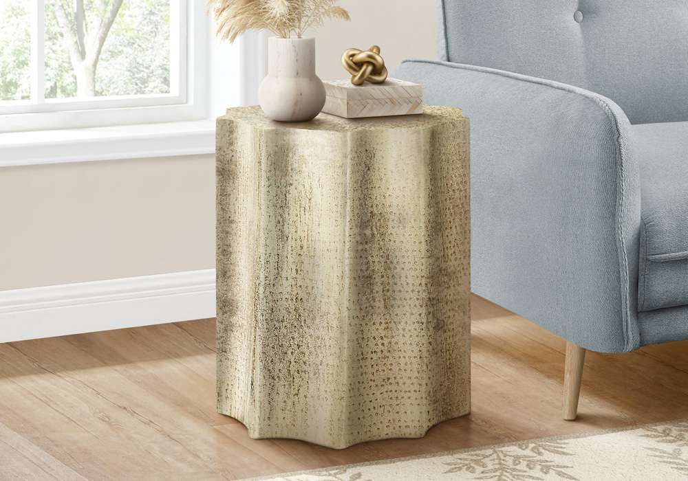 Monarch Specialties - Accent Table, Drum, Side, End, Nightstand, Lamp, Living Room, Bedroom, Gold Metal, Contemporary, Modern - I 3902 veiw 5