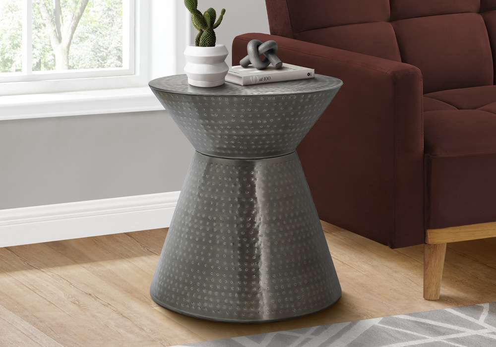 Monarch Specialties - Accent Table, Drum, Side, End, Nightstand, Lamp, Living Room, Bedroom, Grey Metal, Contemporary, Modern - I 3929 veiw 5