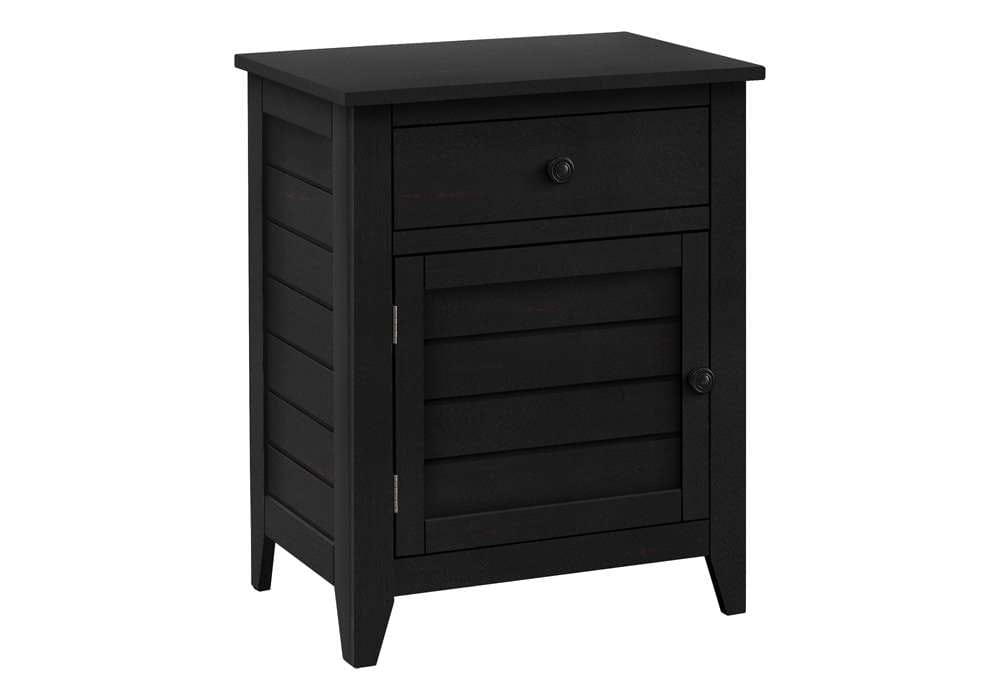 Monarch Specialties - Accent Table, Nightstand, Storage Drawer, End, Side Table, Bedroom, Lamp, Storage, Black Veneer, Transitional - I 3951 veiw 1