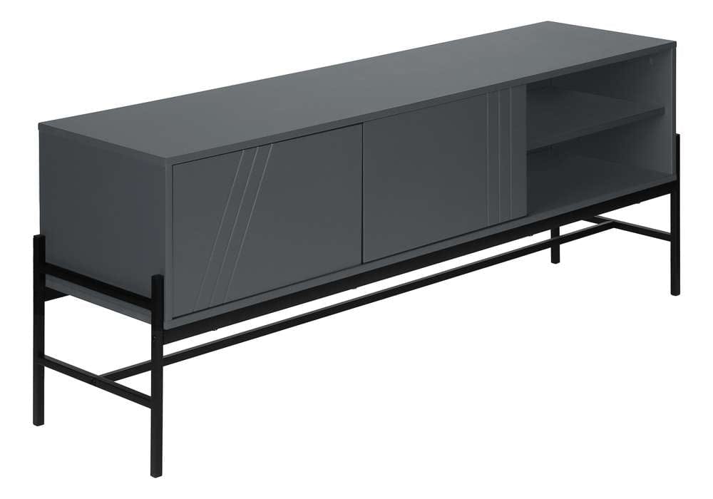 Monarch Specialties - Tv Stand, 60 Inch, Console, Media Entertainment Center, Storage Cabinet, Living Room, Bedroom, Grey Laminate, Black Metal, Contemporary, Modern - I 2739 veiw 1