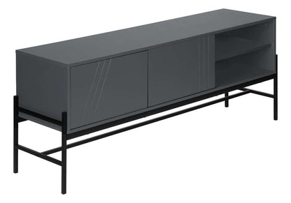 Monarch Specialties - Tv Stand, 60 Inch, Console, Media Entertainment Center, Storage Cabinet, Living Room, Bedroom, Grey Laminate, Black Metal, Contemporary, Modern - I 2739 veiw 1