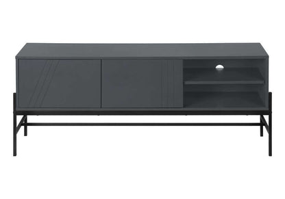 Monarch Specialties - Tv Stand, 60 Inch, Console, Media Entertainment Center, Storage Cabinet, Living Room, Bedroom, Grey Laminate, Black Metal, Contemporary, Modern - I 2739 veiw 2